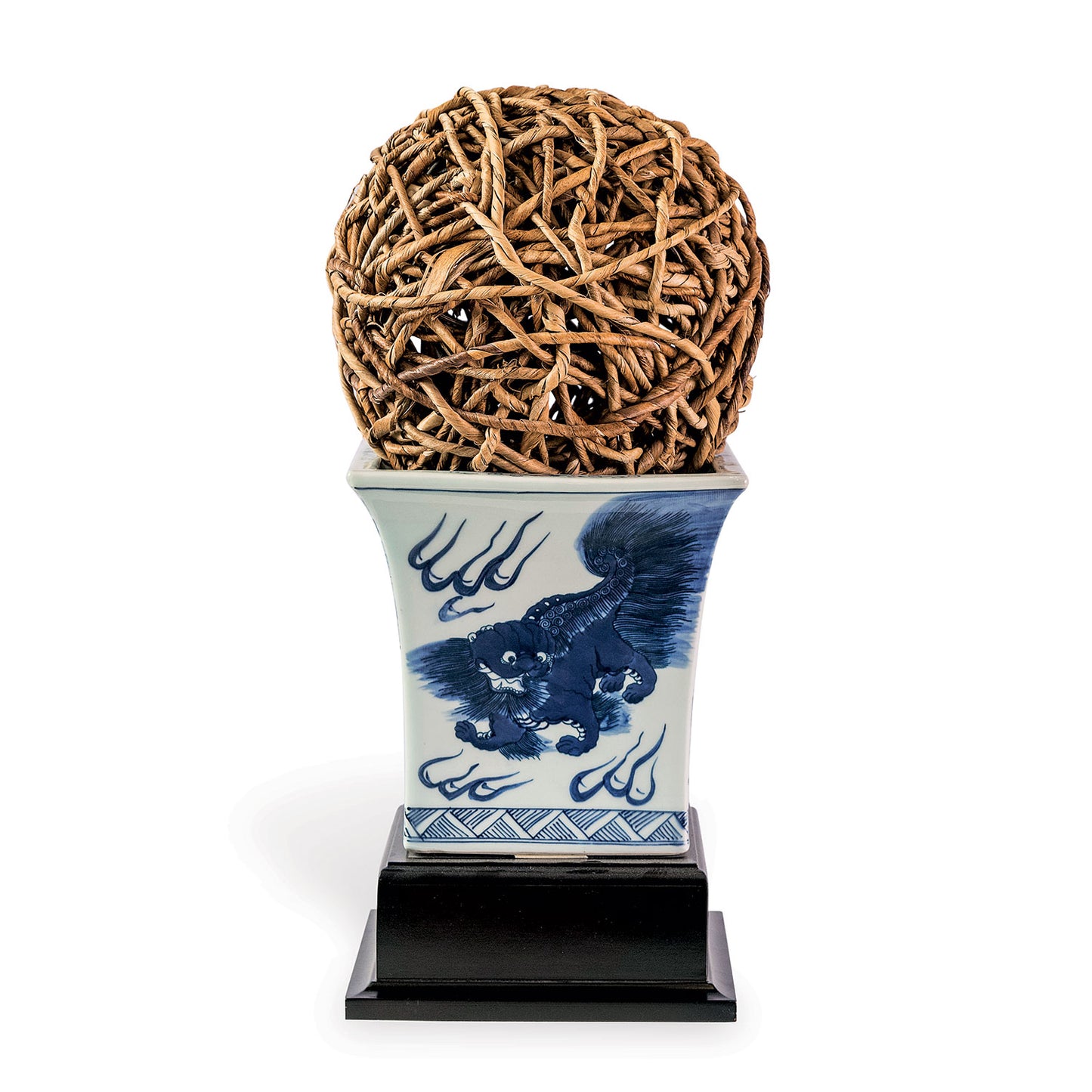 Chow Blue Square Planter with Stand