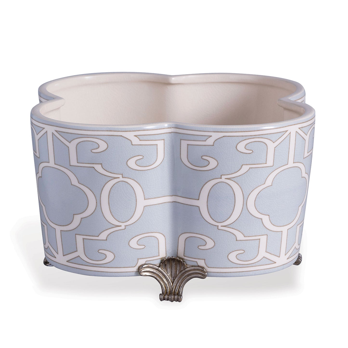 Ming Fretwork Quatrefoil Planter