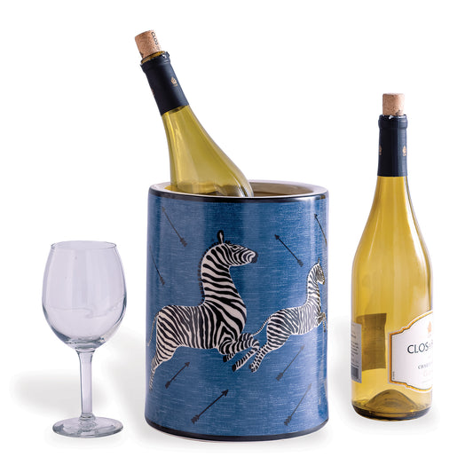 Zebra Blue Ice Bucket