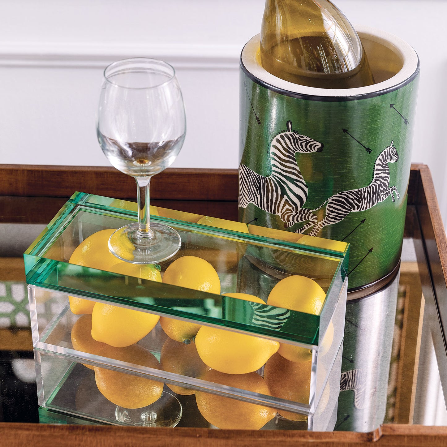 Zebra Green Ice Bucket