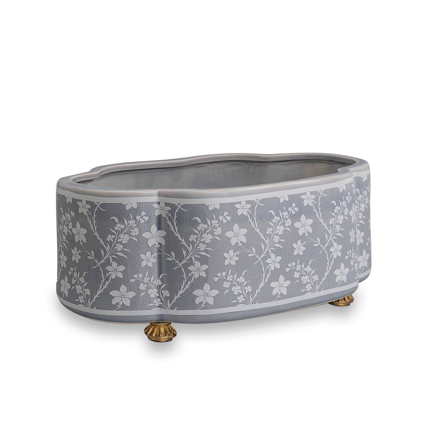 Floral Vine Stone Scallop Planter