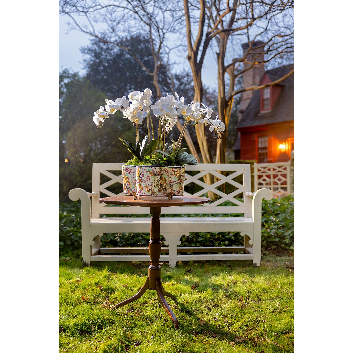 Tobacco Leaf Quatrefoil Planter