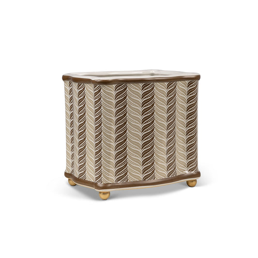 Acanthus Stripe Mocha Planter