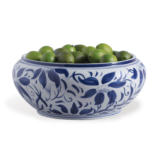 Blue Floral Center Basin