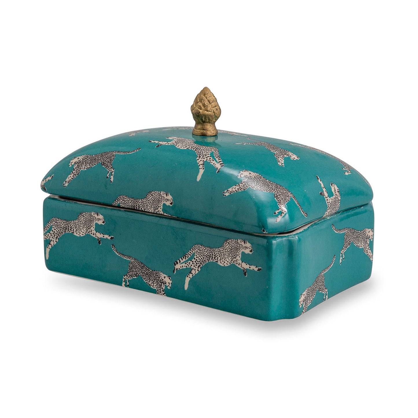Leaping Cheetah Teal Box