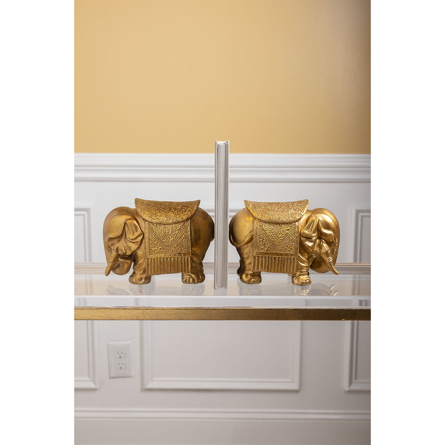 Royal Gold Elephant Bookends Set/2