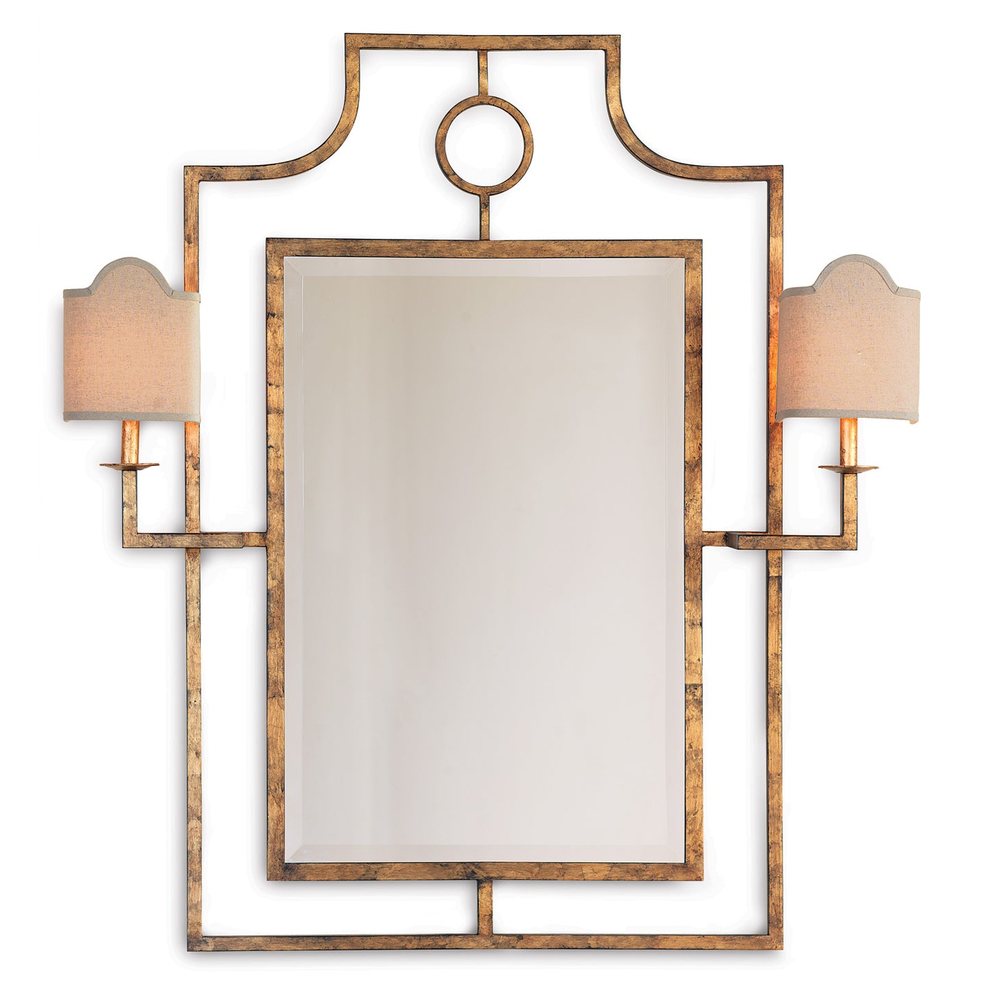 Doheny Gold Mirror With Sconces