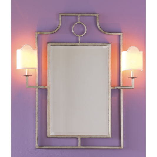 Doheny Silver Mirror W/Sconces 46"H