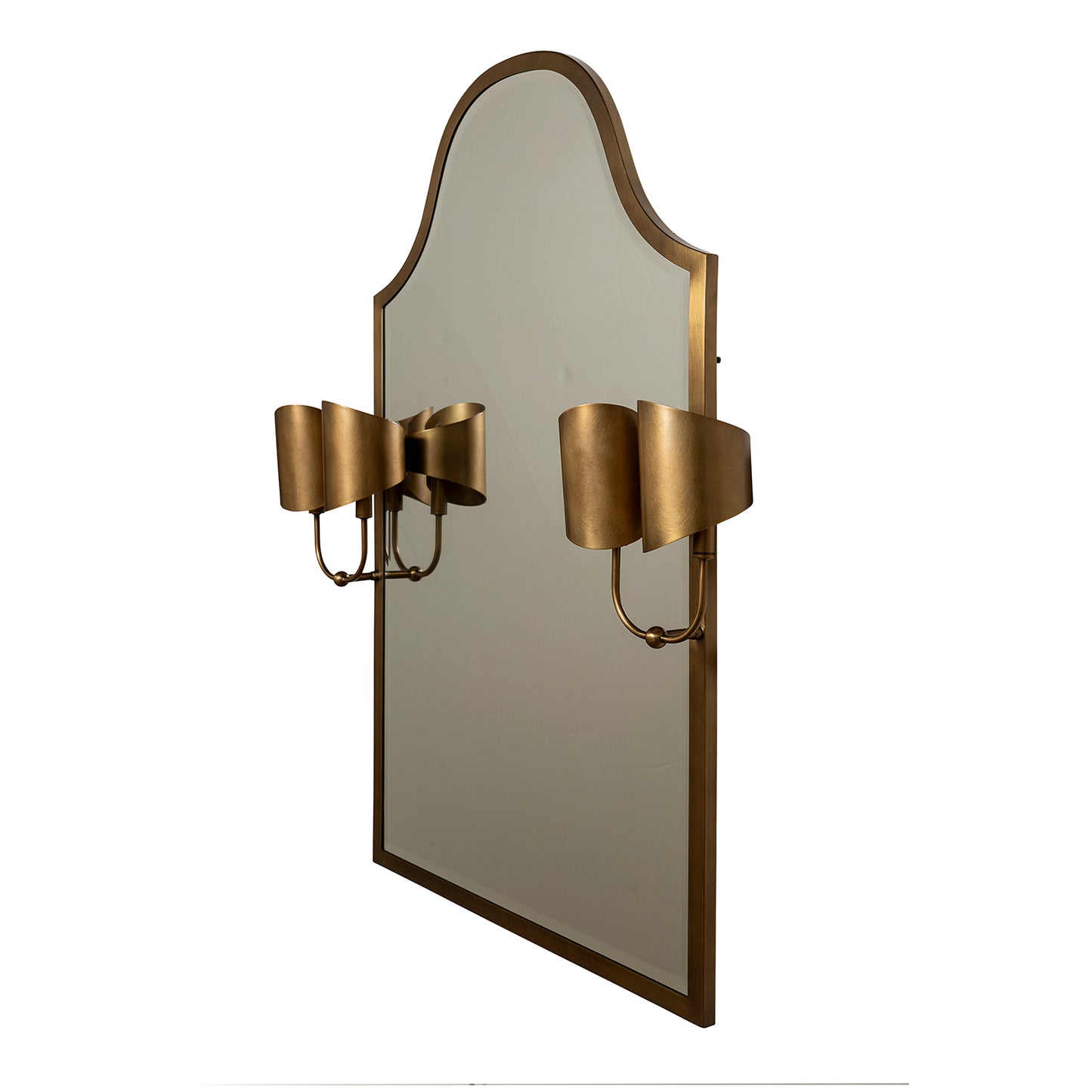 Quinton Brass Mirror With Sconces