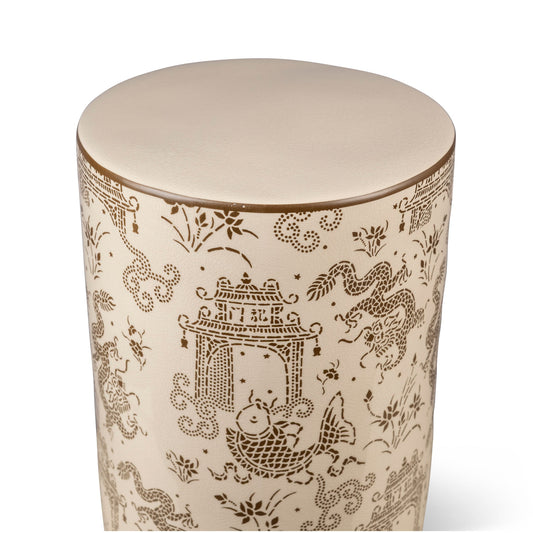 Dragon Pagoda Mocha Stool