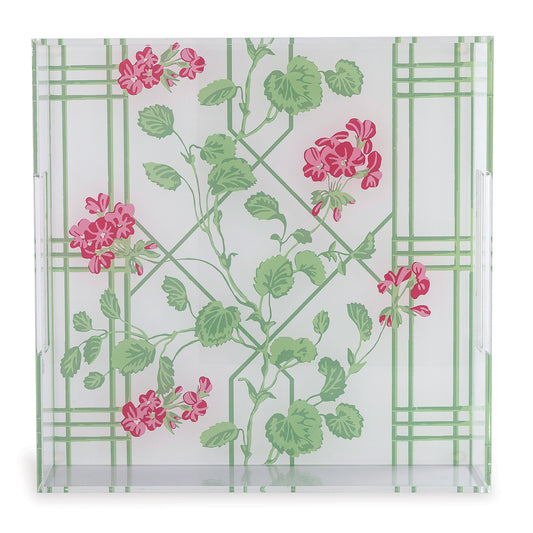 Geranium Trellis Lucite Tray