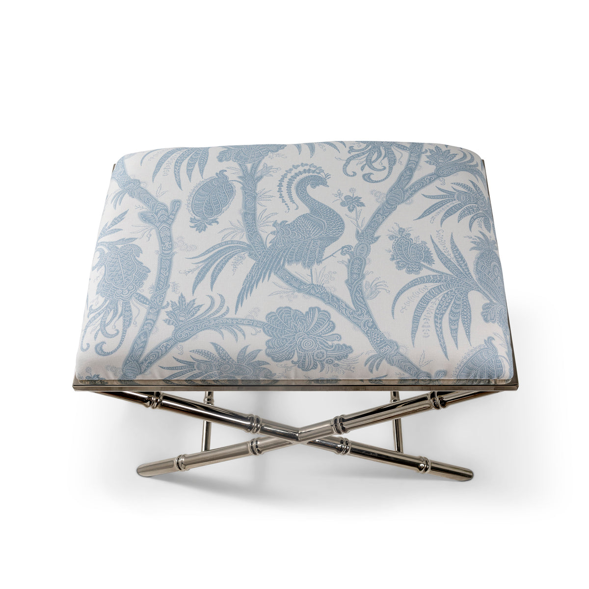 Lauderdale Nickel Balinese Peacock Sky Bench
