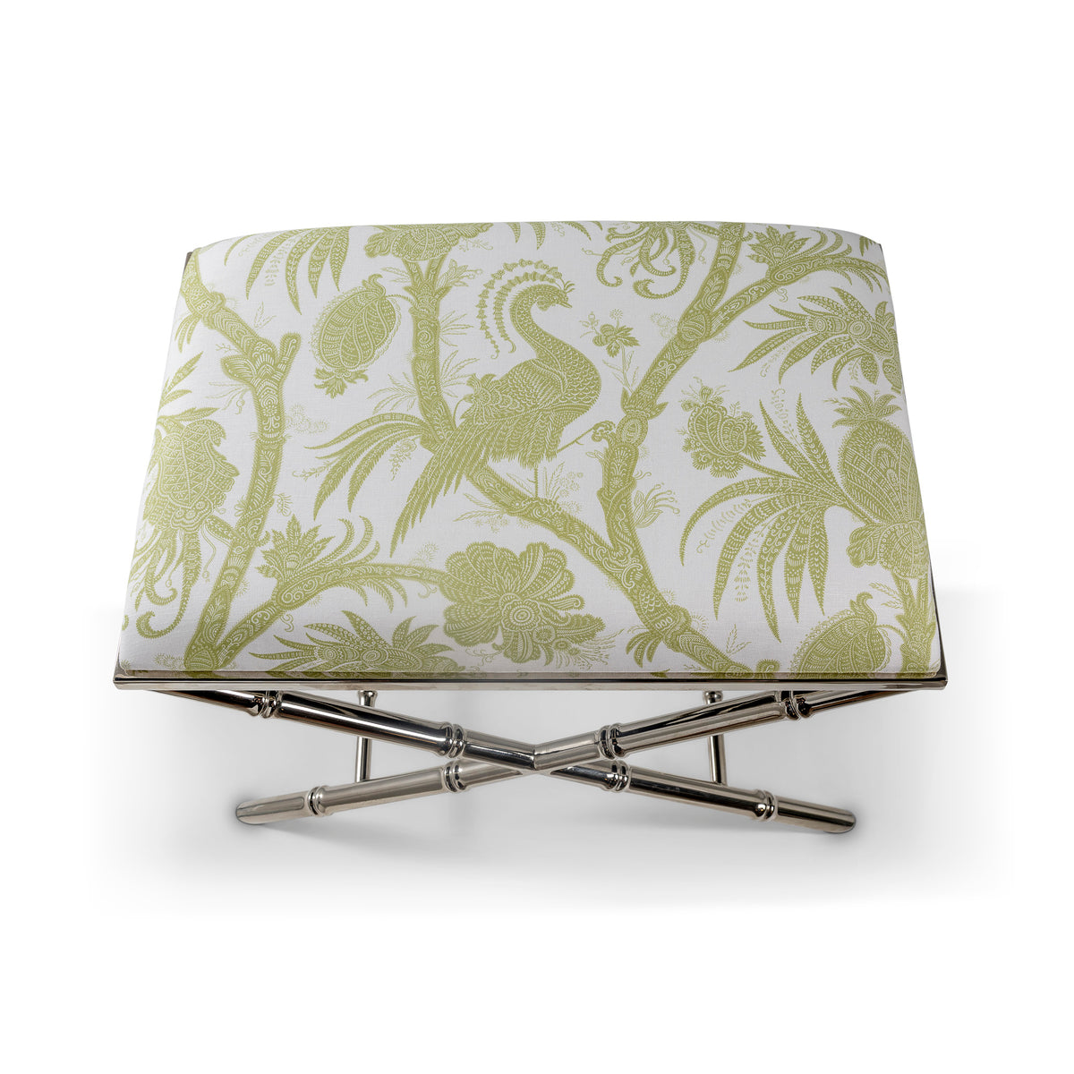 Lauderdale Nickel Balinese Peacock Pear Bench