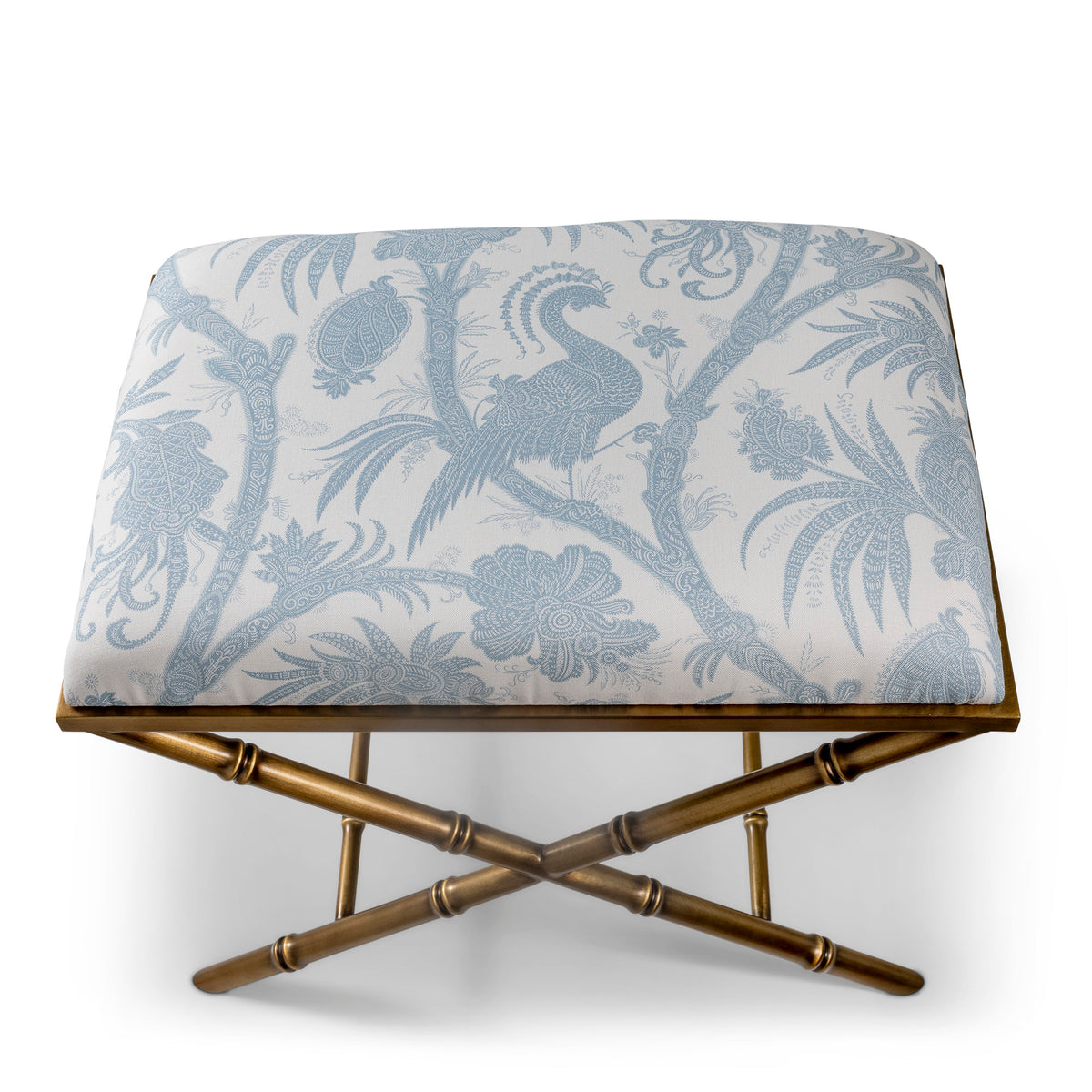 Lauderdale Brass Balinese Peacock Sky Bench