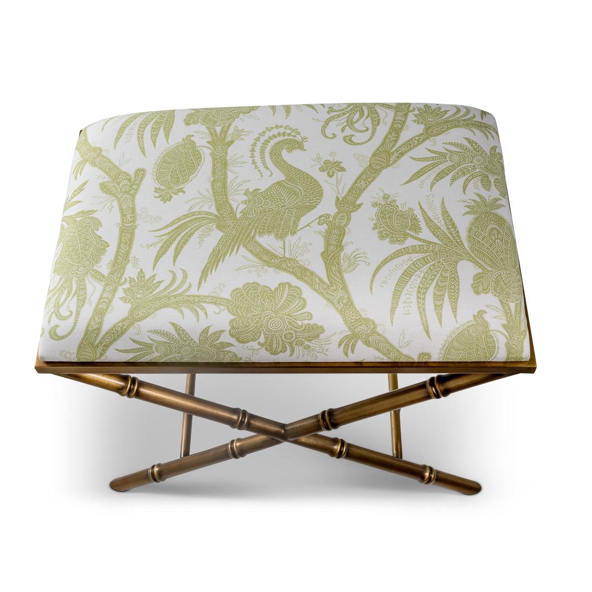 Lauderdale Brass Balinese Peacock Pear Bench
