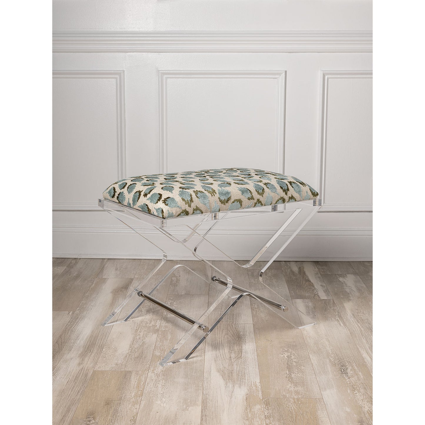 Delano Nickel Ocelot Celadon Bench
