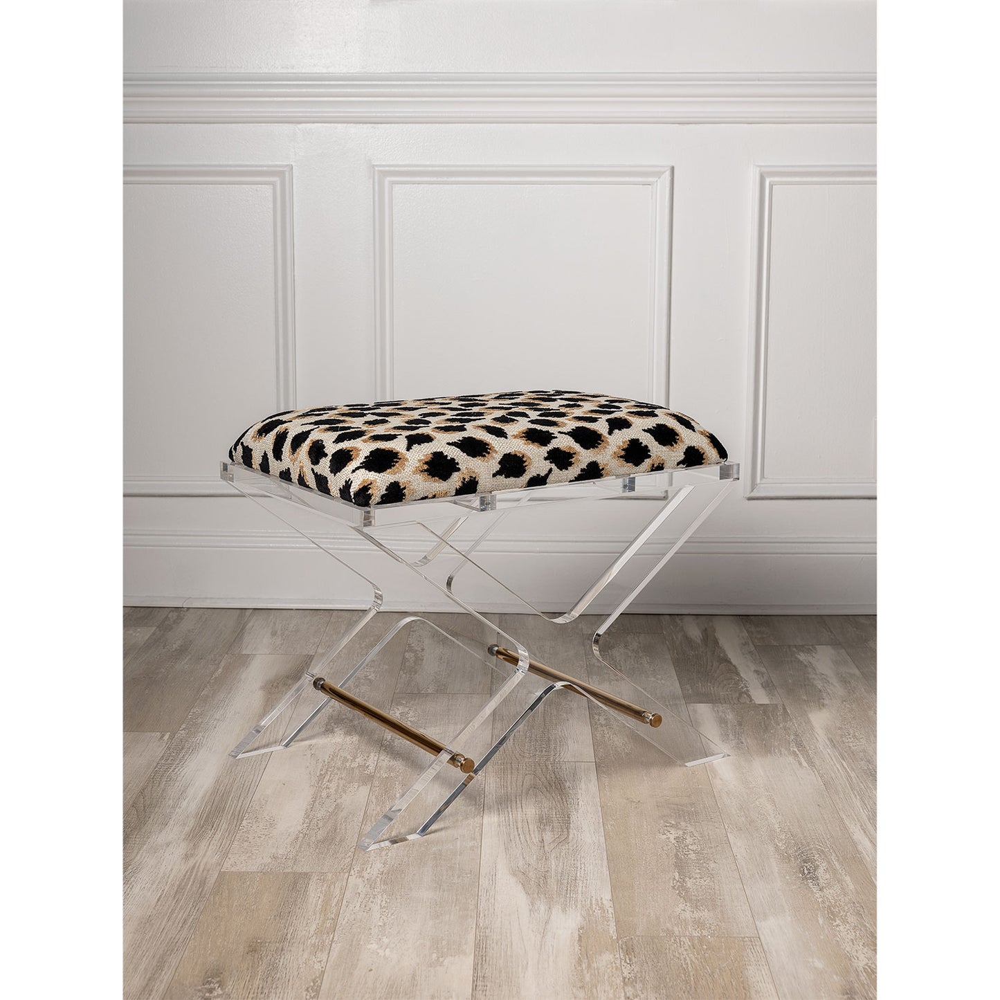 Delano Gold Ocelot Black Bench
