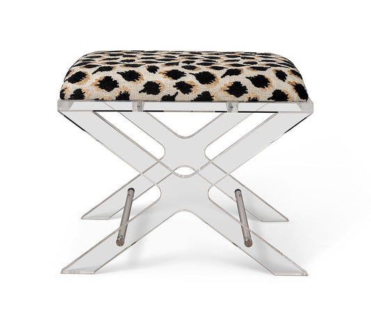 Delano Nickel Ocelot Black Bench