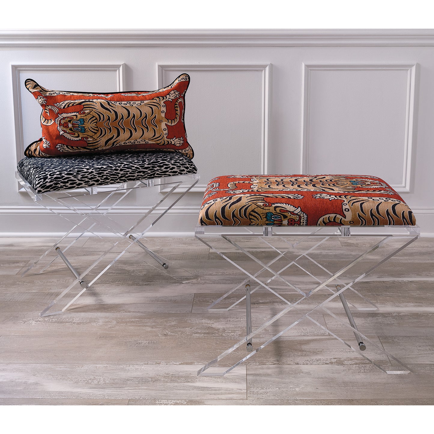 Crossing Lucite Bench Leopard Black-- Kit