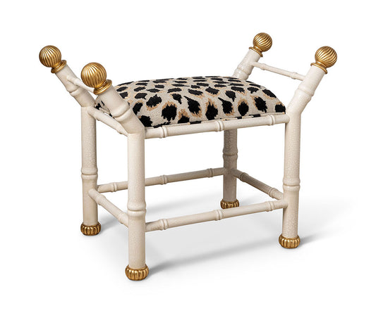 Boca White Ocelot Black Bench