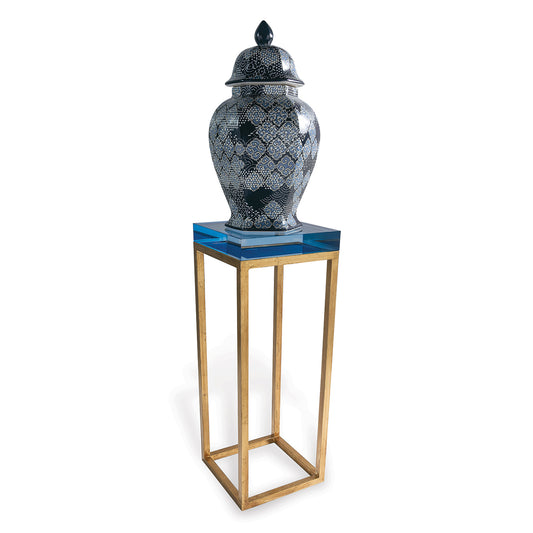Drake Lucite Blue Table / Gold
