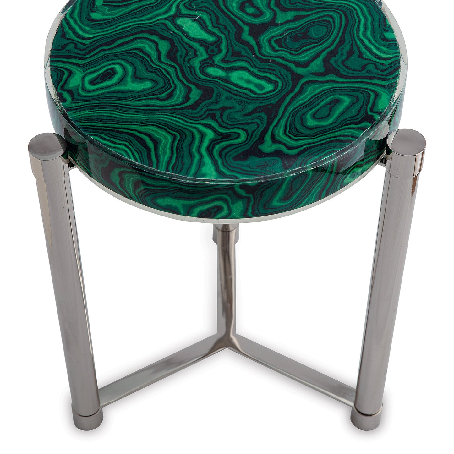 Malachite Nickel Accent table