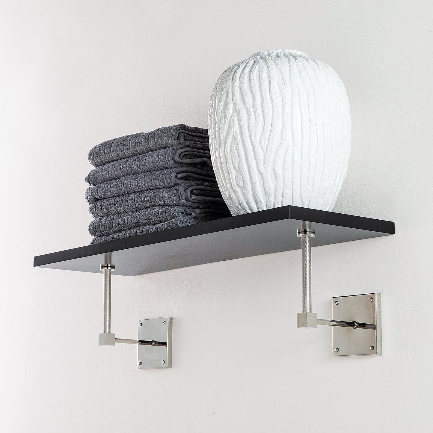 Billy Black/nickel Wall Shelf 36"W