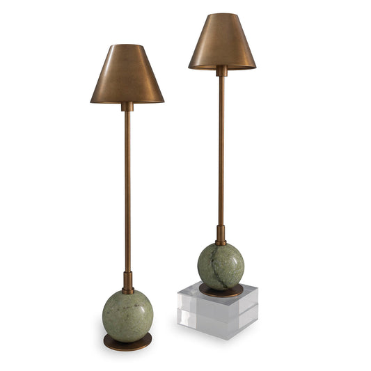 Boston Brass / Green Buffet Lamps Set/2