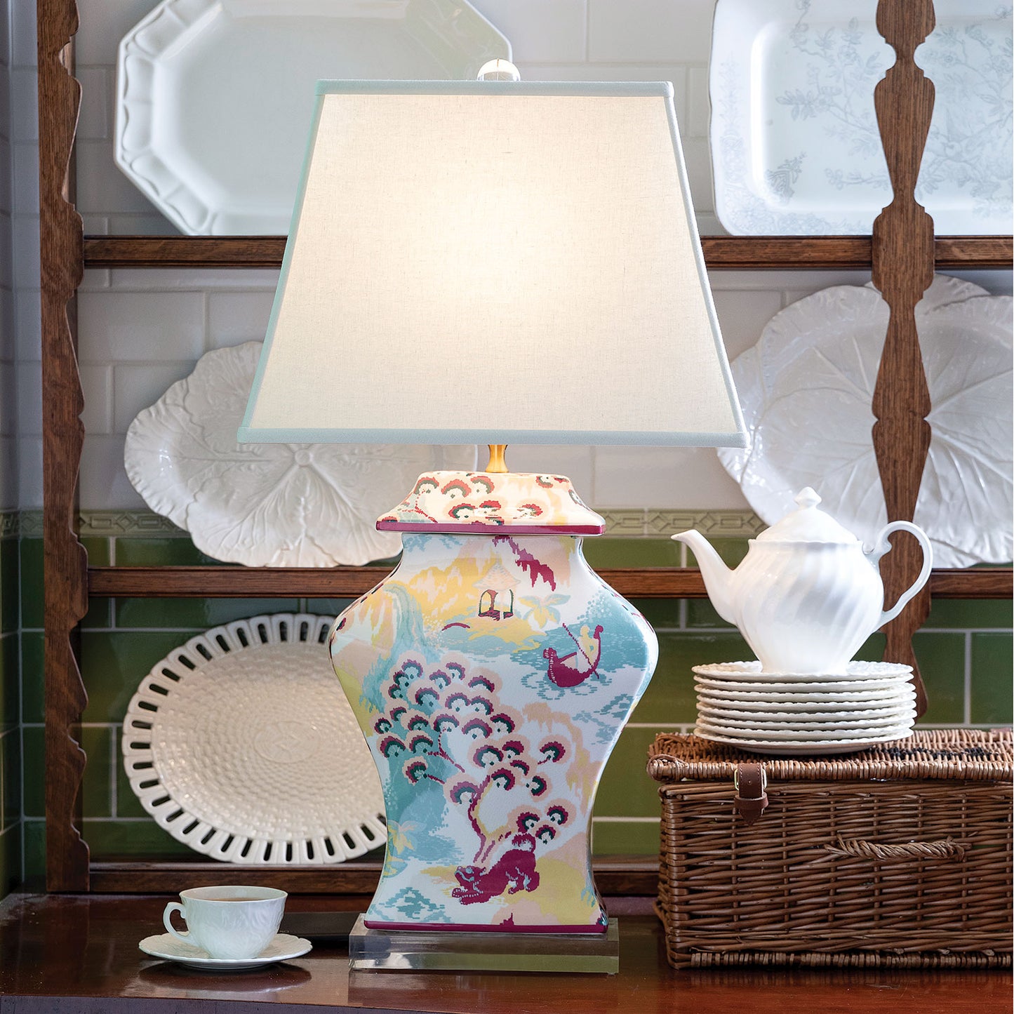 Canton Coral Lamp 33"H