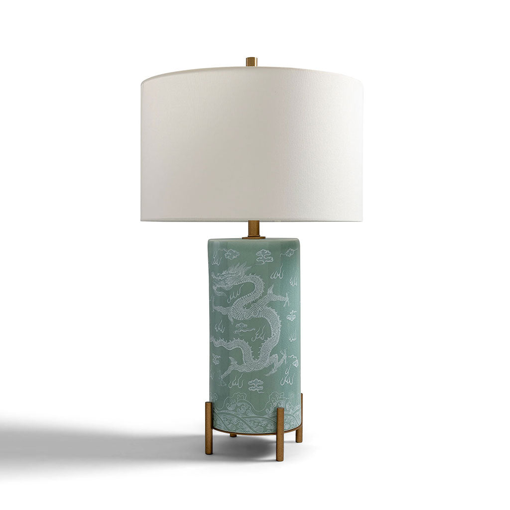 Imperial Dragon Celadon Lamp