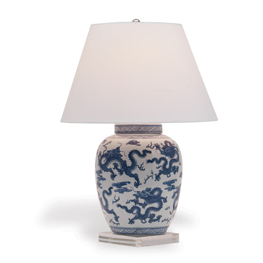 Dragon Navy Lamp 29"H