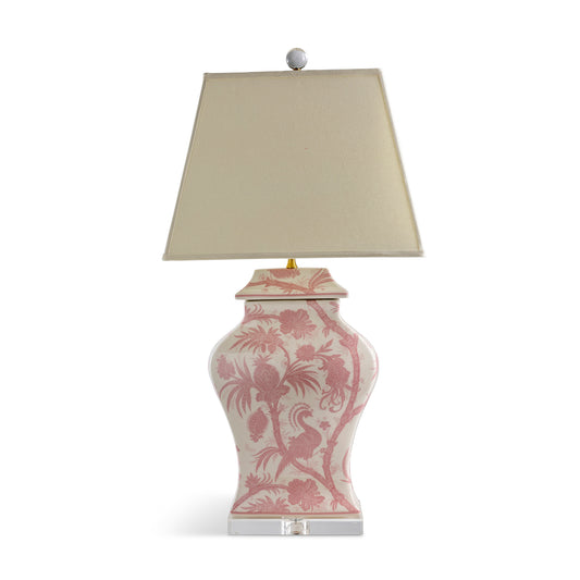 Balinese Peacock Pink Lamp