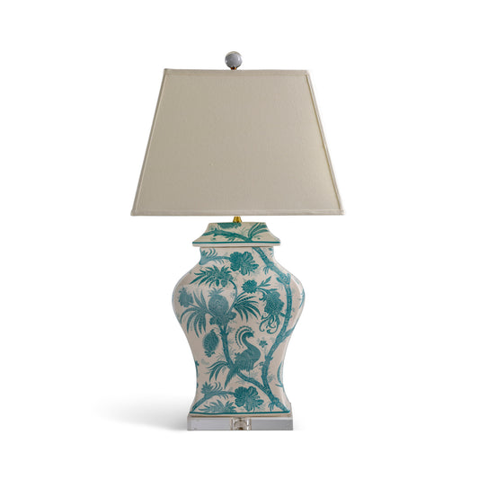 Balinese Peacock Turqouise Lamp