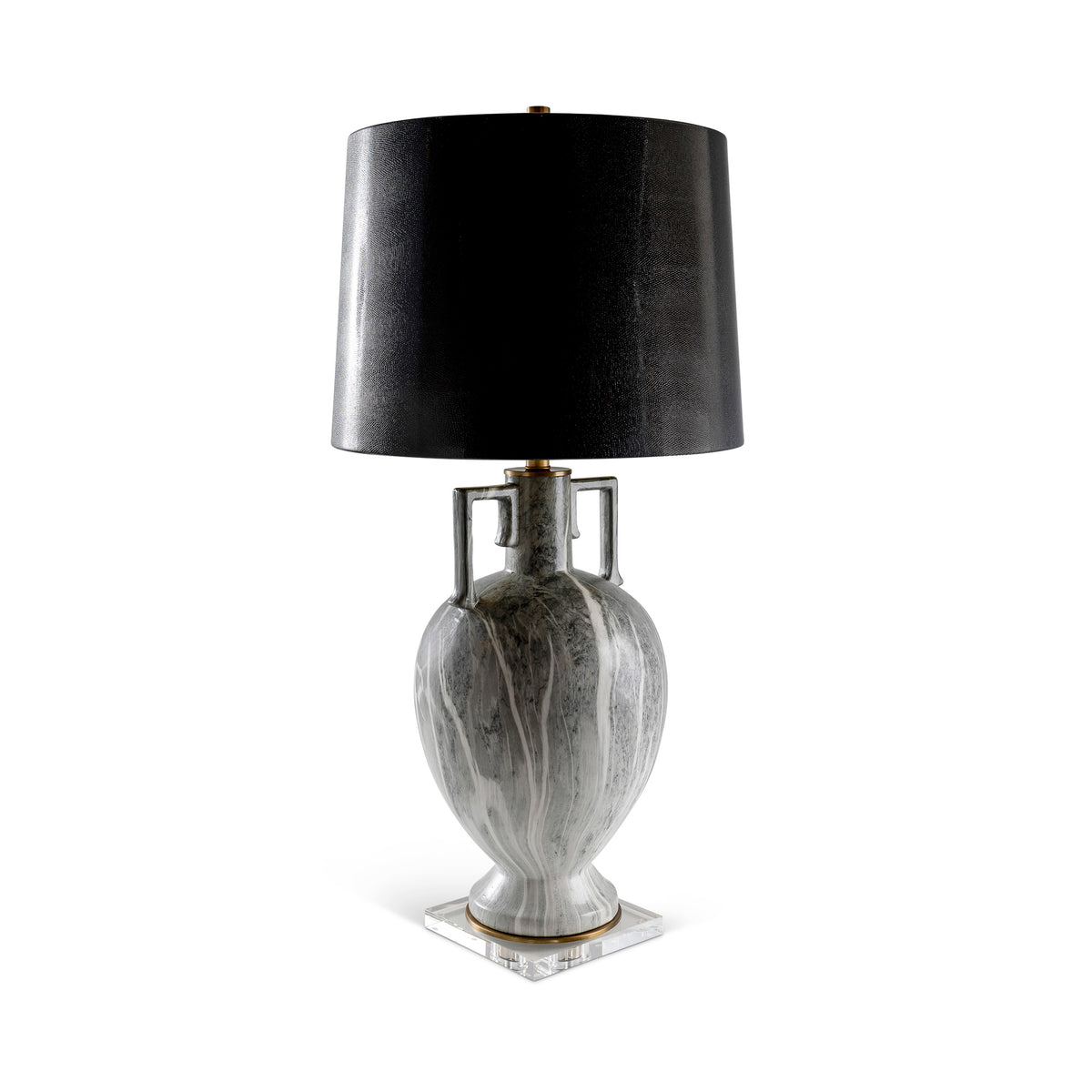 Atelier Lamp Gray wi/Blk. Lizard Shade 34"H