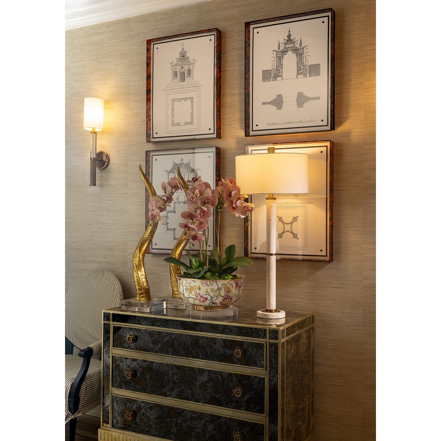 Reynolds Crystal / Brass Sconce