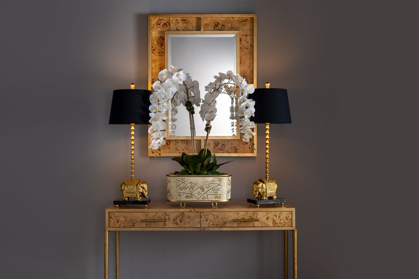 Bedford Gold Monarch Burl Mirror