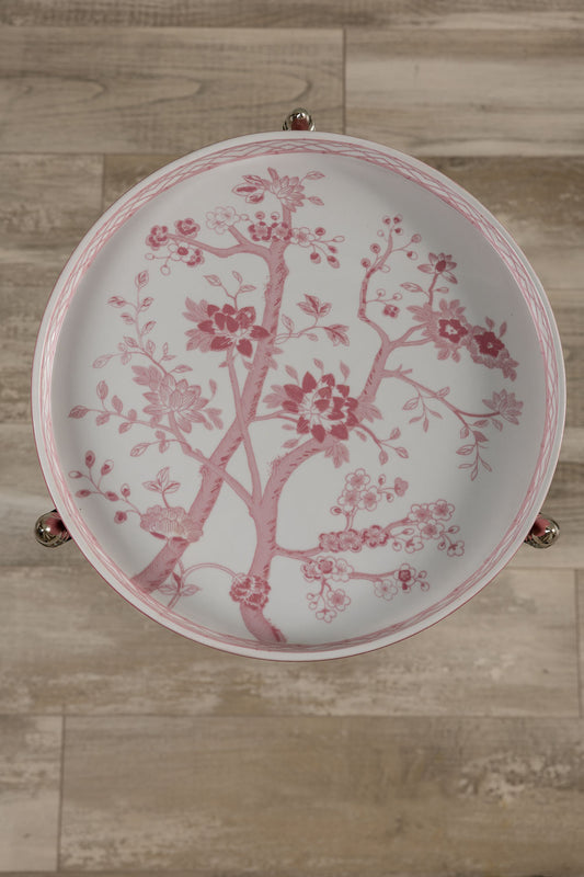 Jardin Blush Tray w/stand Nickel