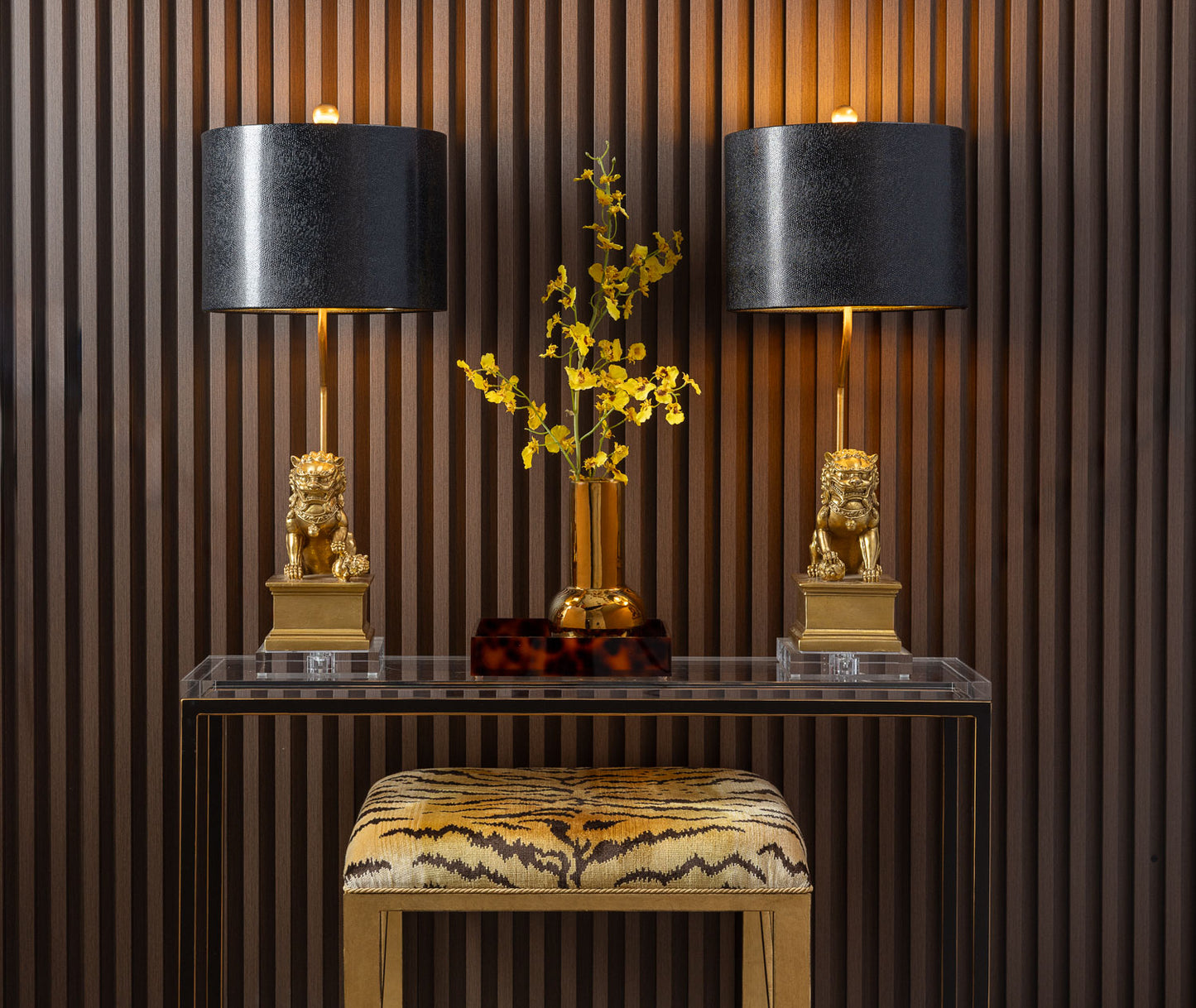 Dynasty Accent Lamp Gold Set/2