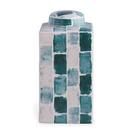 Celadon Tile Square Tea Caddy Small