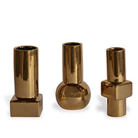 Deco Gold Vases (set Of 3)