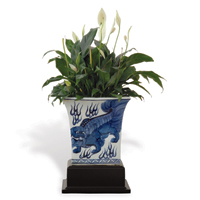 Chow Blue Square Planter With Stand