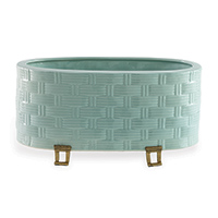 Sanibel Celadon Oval Planter