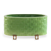 Sanibel Green Oval Planter