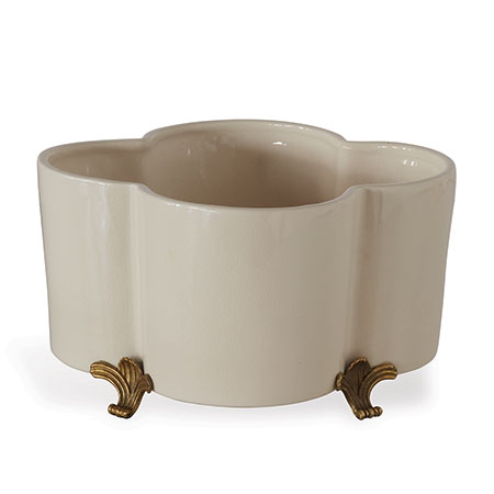 Cream Quatrefoil Planter