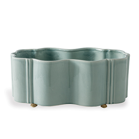 Tuscan Celadon Scallop Planter