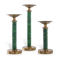 Jade Garden Green Candlesticks (set/3)