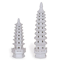 Pagoda Cream Objects Tall (set Of 2)