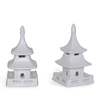 Pagoda Cream Objects Short (set Of 2)