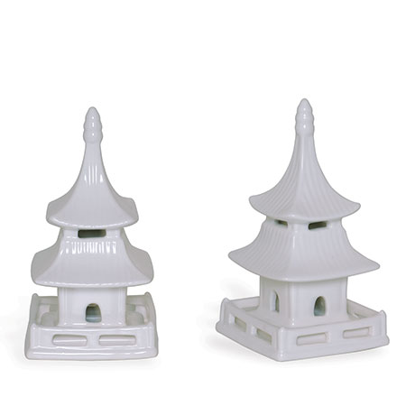 Pagoda Cream Objects Short (set Of 2)