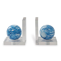 Prescott Navy Bookends-- Pair